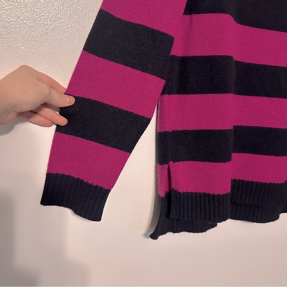 MaxMara 100% Cashmere Striped Sweater Purple Blue Size Large - Picture 2 of 5